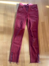 PAIGE 25 USA Long sexy Jeans-Hose Rot Coated Hoxton Beschichtet Skinny burgundy