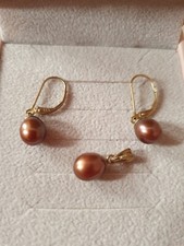 Süßwasserzuchtperlen Set Ohrboutons und Anhänger