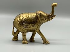Skulptur Elefant aus Messing an der Oberfläche Handgravuren schöner Zustand