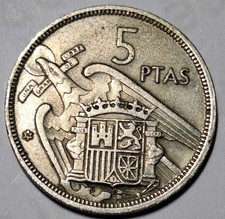 Moneda España 5 Pesetas 1957 – Estrella ⭐74 – Franco – Auténtica