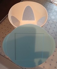 Tupperware Mediterrano 1,5 L Schüssel mit Sichtfenster creme blau