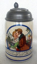 ALT Humpen Bierkrug Tauben