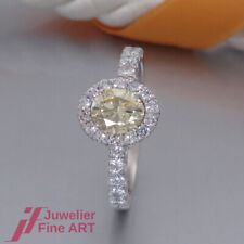 Solitär-Ring -1 Diamant & 40 Brillanten -Akzent-ges. ca. 0,77ct-18K/750 Weißgold