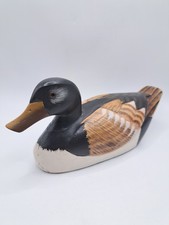 geschnitzte und bemalte Holzfigur - Ente - Länge 23 cm x Höhe 10 cm