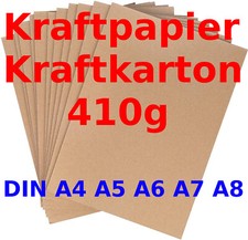Kraftpapier Kraftkarton 410g 0,7mm DIN A4 A5 A6 A7 A8 Bastelkarton Tonkarton