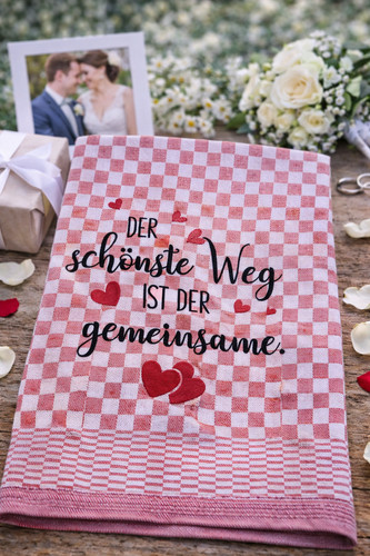 Besticktes geschirrtuch der - geschirrtuch, "der