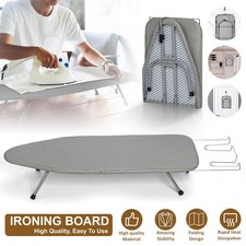 Kompaktes Mini Tischbügelbrett Bügeltisch platzsparend leicht Bügelstation grau