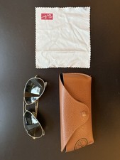 Ray Ban Aviator Sonnenbrille Gold/Grün mit Etui