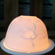 Porzellan Windlicht Blumen Calla Lilien Blumenmotiv Blüten Afrika Blütenkelche 