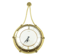 Kienzle Wanduhr Kordel 60er Jahre Gold Braun Maritime Optik Midcentury vintage