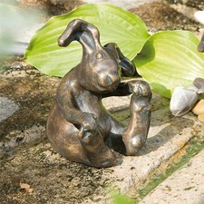 Bronzefigur Hase Kasper 14cm