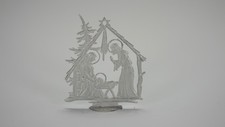Krippe, Zinnflachfiguren, blank,