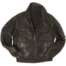 ORIGINAL Polizei Lederjacke schwarz Gr. 50-56 Lederblouson Motorradjacke Leder