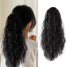 Klammer on Haarteil Zopf Pferdeschwanz Haarverlängerung Echt Lange Dick Ponytail