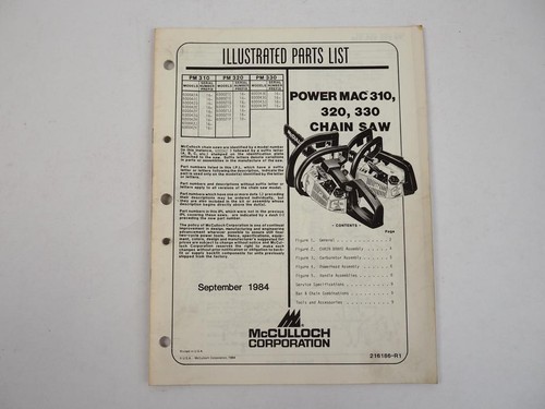 Mcculloch powermac 310 320 330 - powermac,