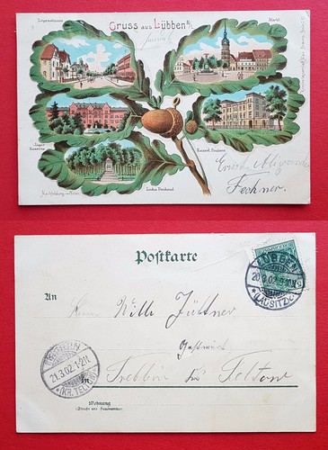 Eichenblatt litho lübben - eichenblatt, ak