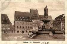 FREIBERG Sachsen ~1920/25 Verlag A. Heinicke Postkarten Motiv Obermarkt Brunnen