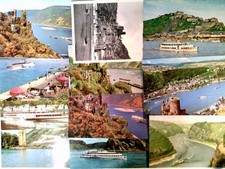 Mainz bis Bonn, Schiffe am Rhein, 11 AK,10x ungelaufen, 1x gelaufen 1962, Konvol