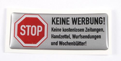 Aufkleber bitte keine - aufkleber,