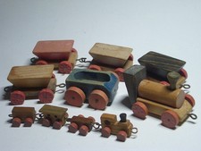 Konvolut alte Holzeisenbahn verschiedene Größen