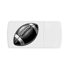 Pillendose "Banded Rugby Ball" mit Tablettensplitter (PI00034866)