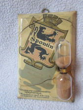 sehr alte 3 Min Telefon-Sanduhr Werbeschild Wappen Spontin Belgien Celluloid Rar