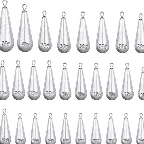 Angelgewichte set tropfenform - angelgewichte,