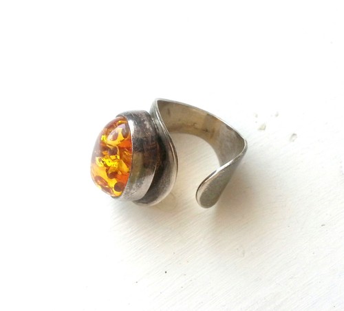 Ausgefallener bernstein ring - ausgefallener,