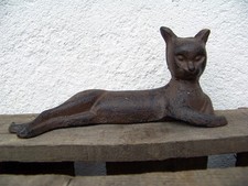 Gartenfigur katze liegend - katze, neu