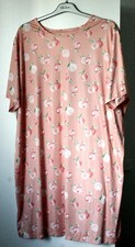 LITTLE ROSE NACHTHEMD 1/2 ARM  - APRICOT MIT MUSTER -GR. 3XL - NEU