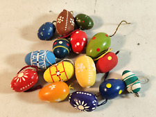15 schöne alte Ostereier aus Holz für den Osterstrauch Ostern Erzg.         GA14