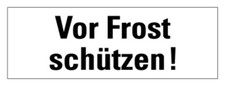 Aufkleber Verpackungs-Kennzeichnung „Vor Frost schützen!“ Hinweis Folie s/w