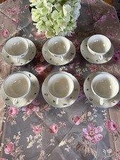 Seltmann Weiden Marie Luise Streublumen blauer Rand Teegedeck 6 Teilig