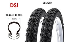 2 Stück 14 Zoll DSI Fahrrad Reifen 47-254 Kinder Rad Laufrad 14x1.75 MTB schwarz
