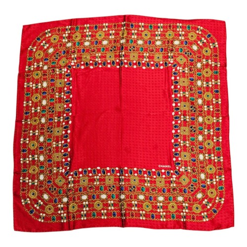 Chanel vintage seidentuch - seidentuch, rot