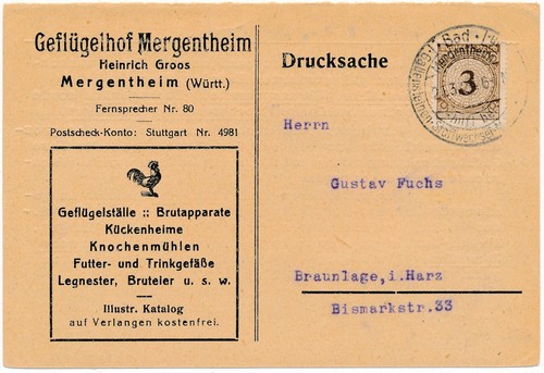 Einzelfrankatur auf