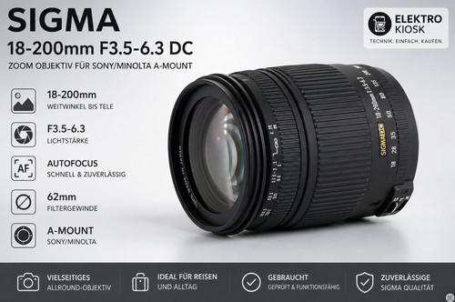 Sigma zoom 200mm 5 6 - 18-200mm, 1:3.5-6.3