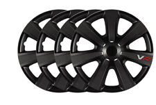 4x Radkappen Radblenden Radzierblenden VR Carbon Schwarz 14 Zoll Set für Mazda