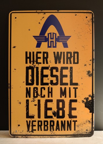 Hanomag blechschild diesel - hanomag,