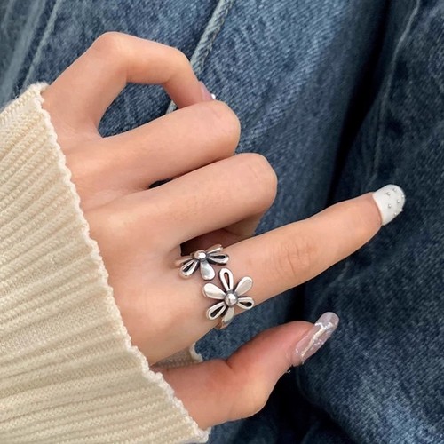 Damen ring blumen offen - ring,