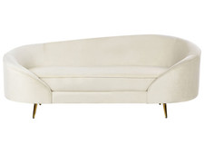 3er Sofa Samt beige gebogen