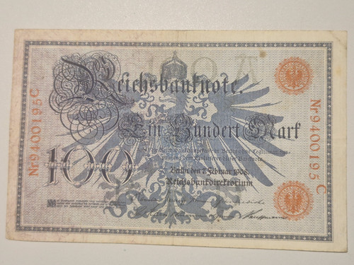 Reichsbanknote 100 mark - 100,