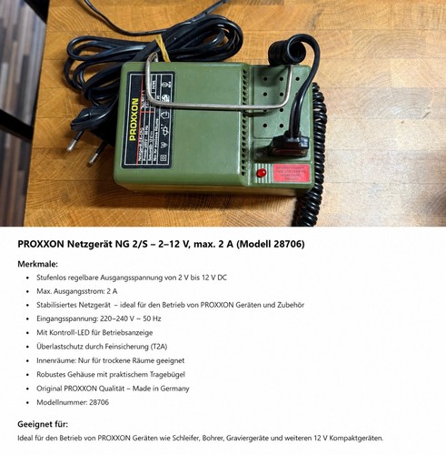 Proxxon netzgerät - proxxon, 2/s