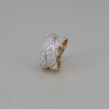 Pave Ring  in 585/14k Gelbgold  130 Diamanten ca. 0,65 ct Wesselton/si