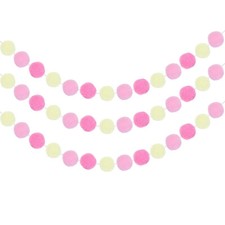 3Stk Filz Kugel Girlande Beige