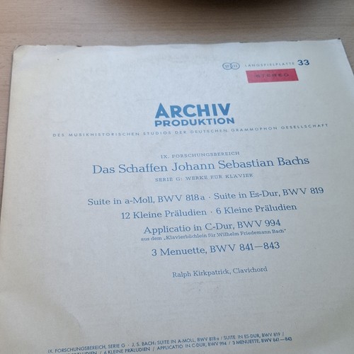 Archiv produktion bach das - produktion,