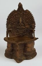 Alte indische Öllampe - Göttin Lakshmi - 14 cm