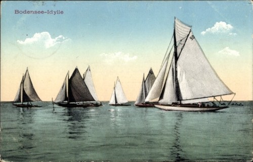 Bodensee idylle segelboote - ak,