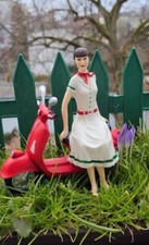 Motorroller Frau Dekofigur Scooter Mofa Zimmer Balkon Geschenkidee Nostalgie