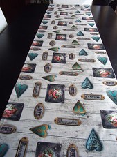 Tischläufer alte Schilder Impressionen ca.175 x 40cm  Metall Holz Bretter Antik